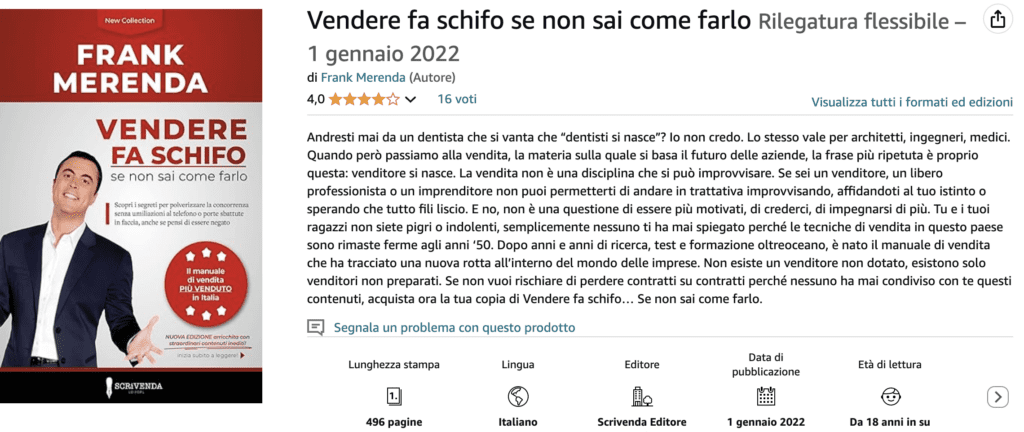 Libri sul copywriting: Vendere fa schifo di Frank Merenda