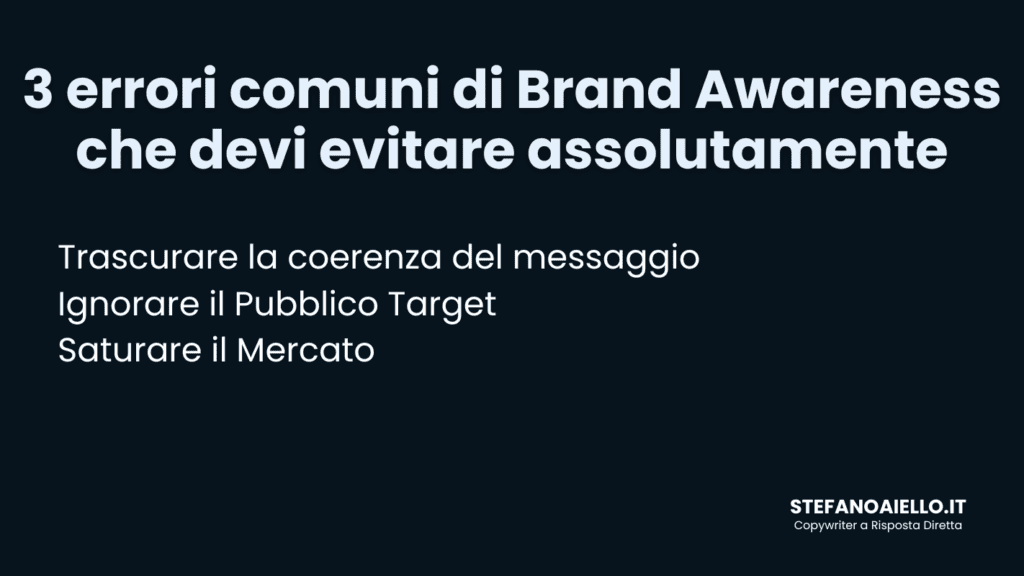 brand awareness 3 errori